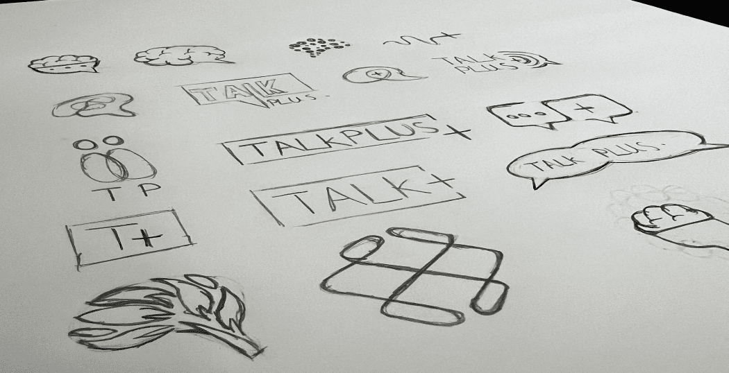 initial logo sketches for health care provider, talk plus